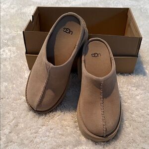 UGG Classic Beige Suede Slip-Ons